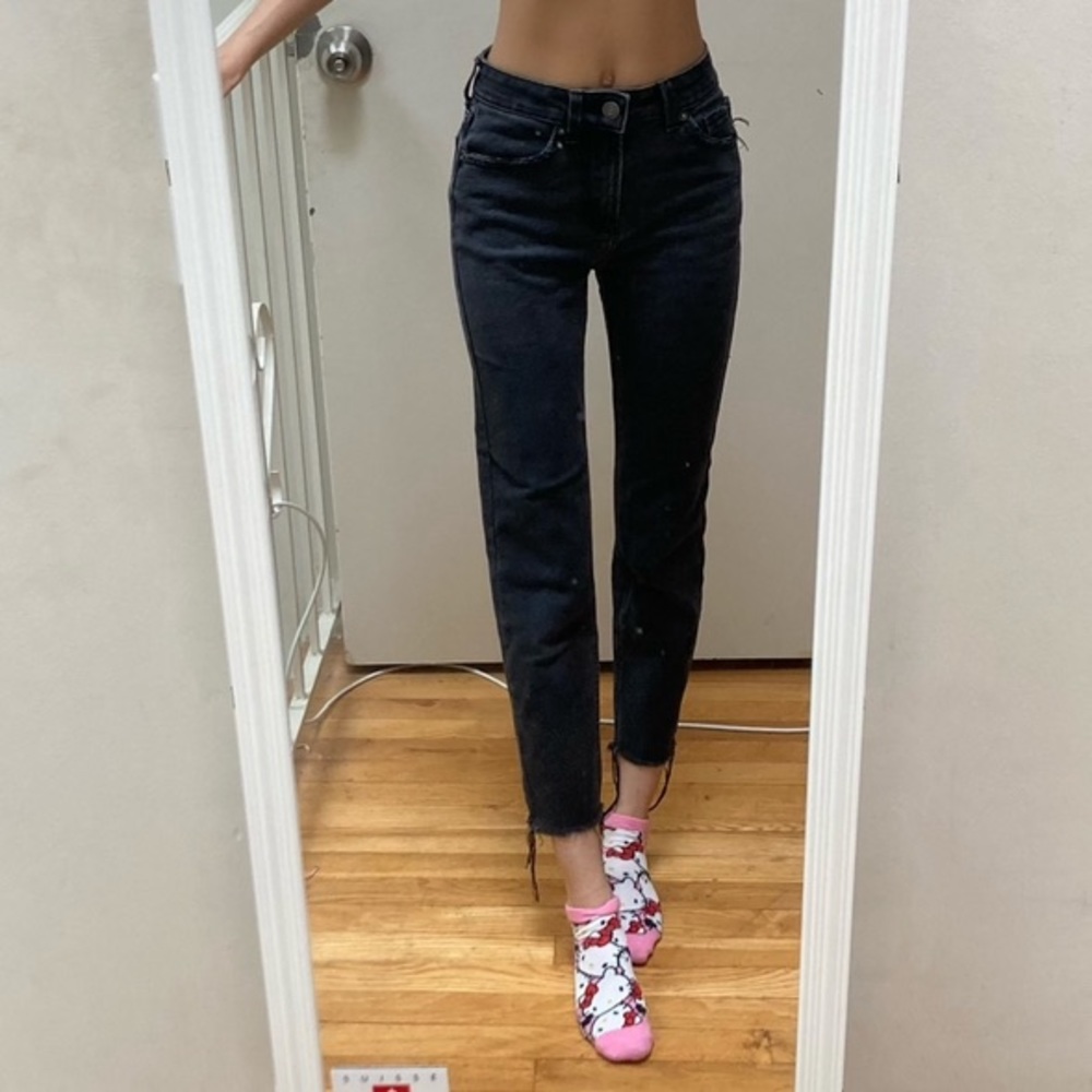 Bershka Denim high rise straight leg jeans